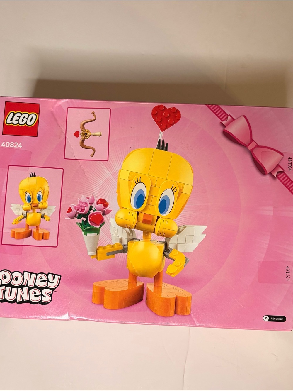 LEGO Tweety Brick Figure in Yellow with Pink Accents
